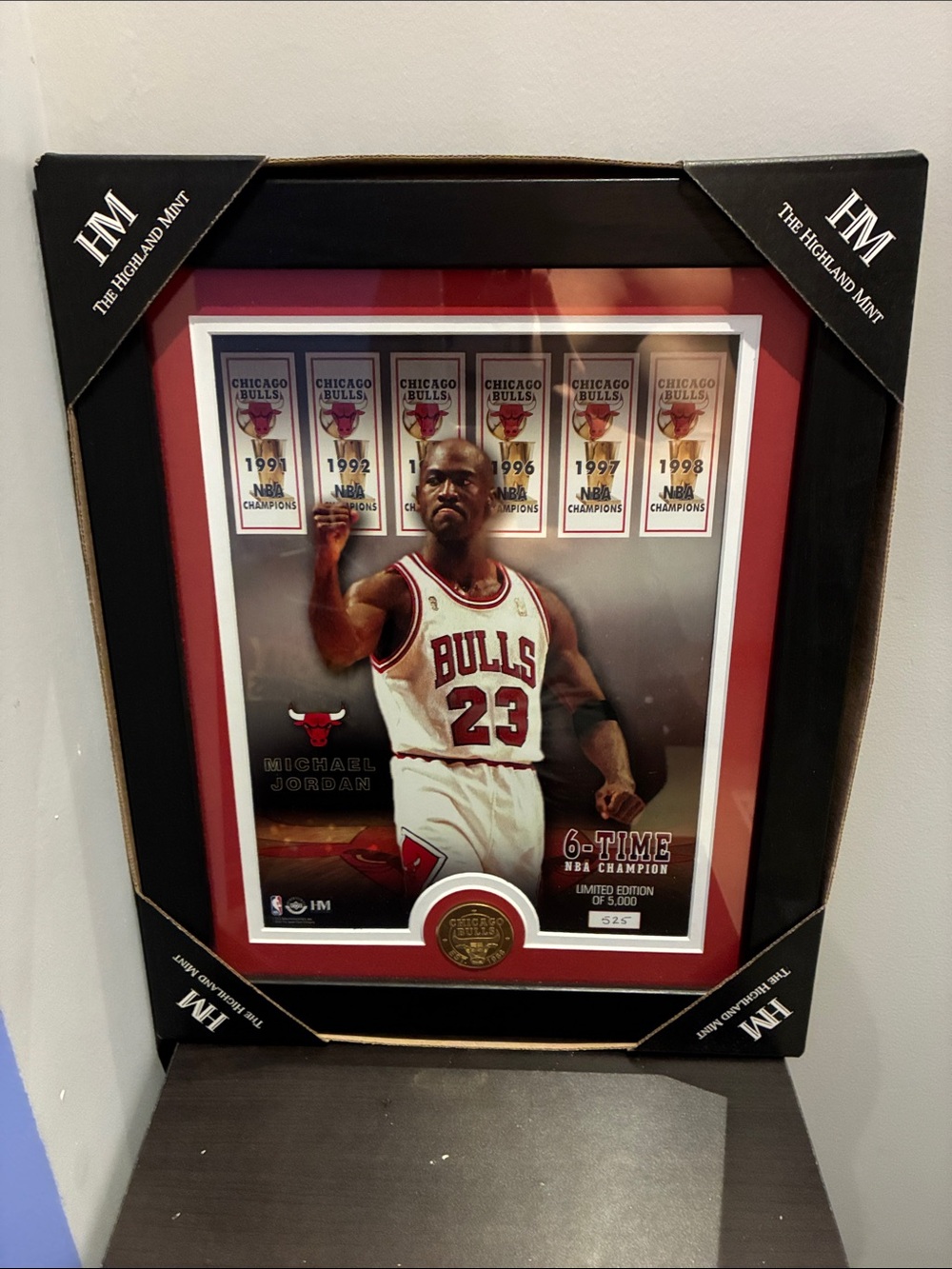 Framed Red Matted Sports Collectible